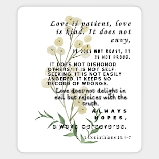 1 Corinthians 13:4-7, Famous Bible Verse. Magnet